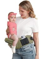 BABYMUST Hip Seat Baby Carrier, Advanced Adjustable Waistband &Various Pockets, Ergonomic Carrier for Newborns to Toddlers up to 66lbs, Black - Image 4